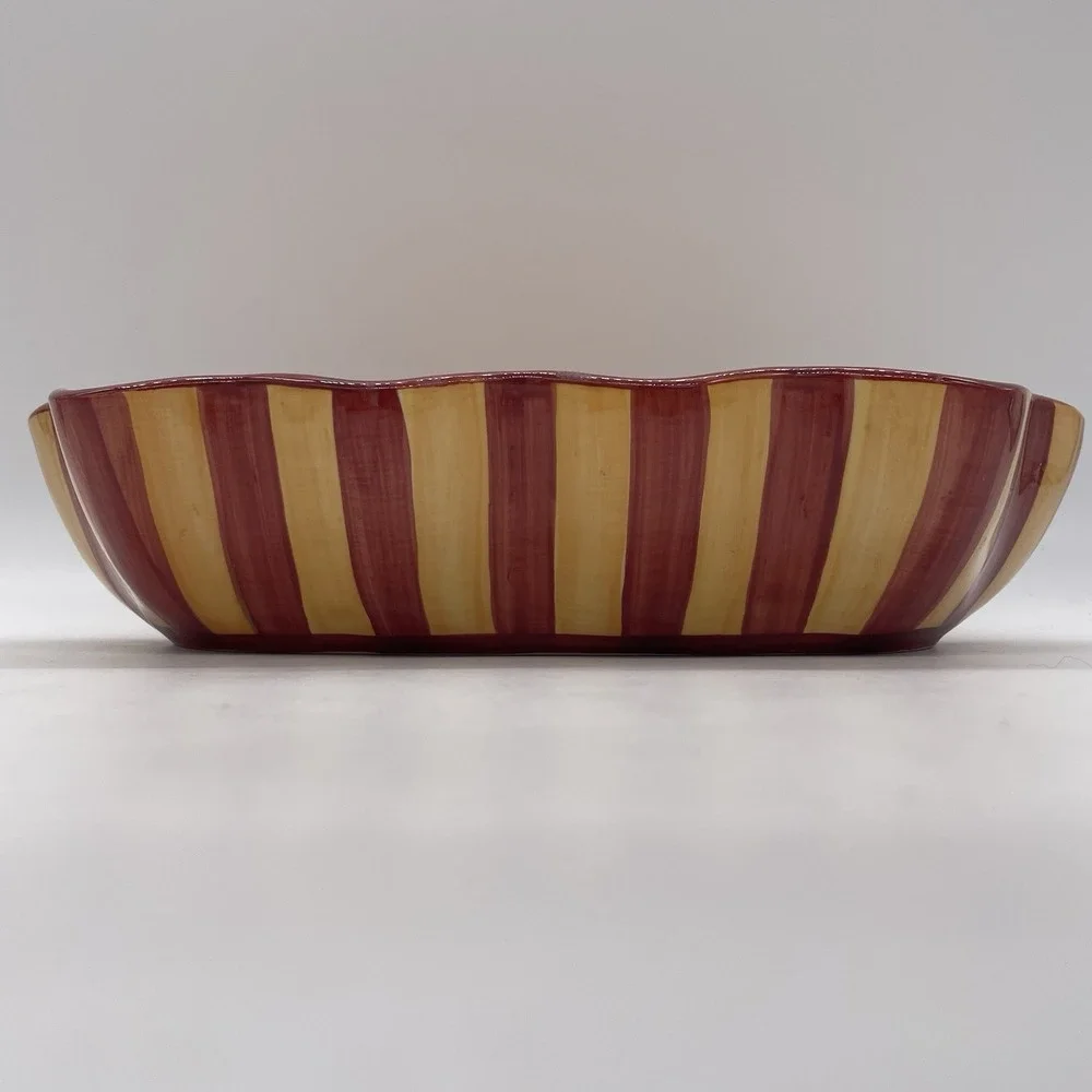 Southern Living at Home Gail Pittman Hand-Painted Ruffled‎ Bowl Siena #40527